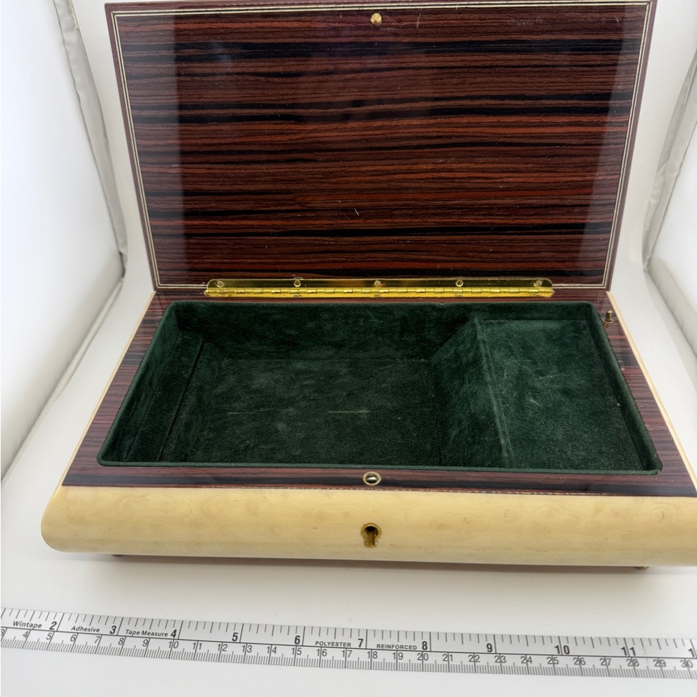 Vintage San Francisco Music Jewelry Box Italian Hand Made w/Rose and Elm Wood - Picture 3 of 10